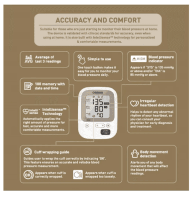 Japan Made Omron Latest JPN 750 Automatic Blood Pressure Monitor with BP Level Indicator, 100 Measurements in Memory | 5-Year Global Brand Warranty by Omron_img_2
